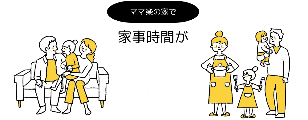 ママ楽の家で家事時間が半分に！